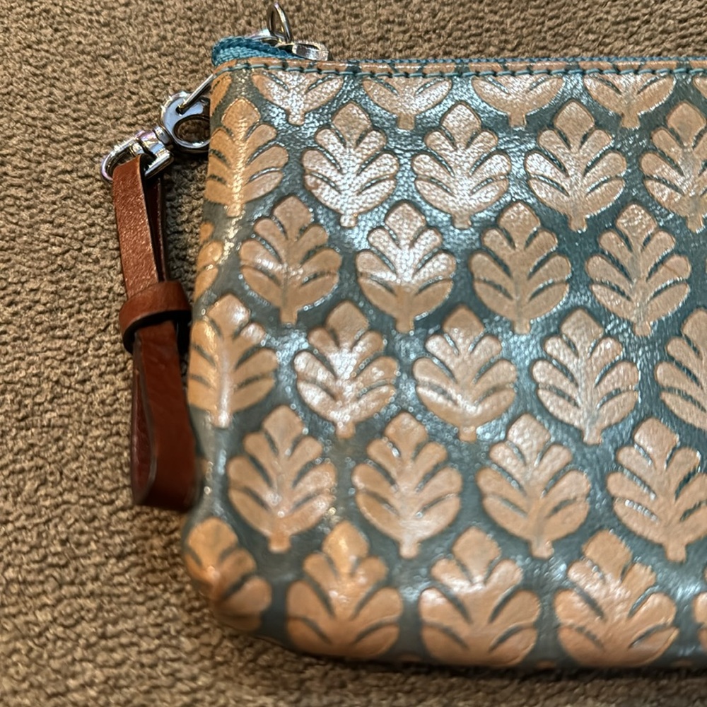 Blithe Embossed Leather Cosmetic Bag Zip Pouch Bl… - image 2